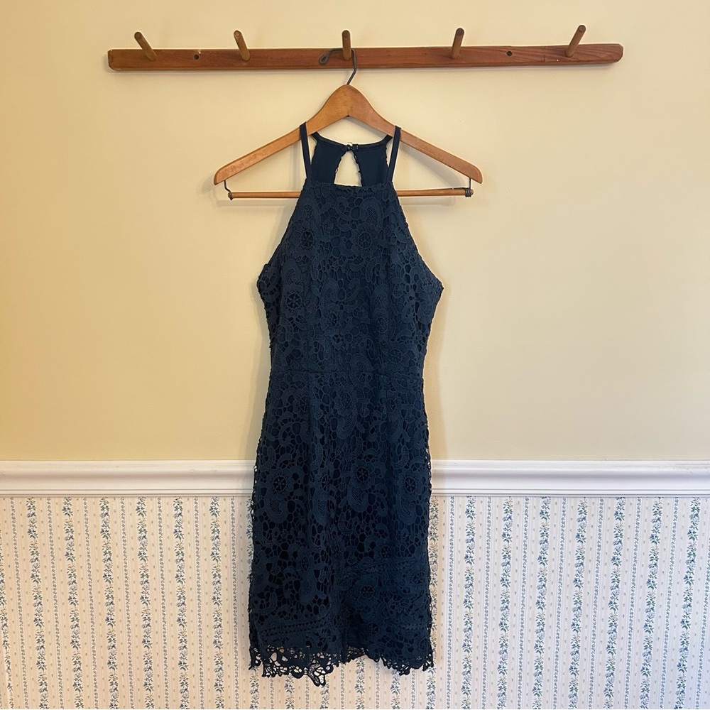 Francesca’s Lace Halter Neckline Dress